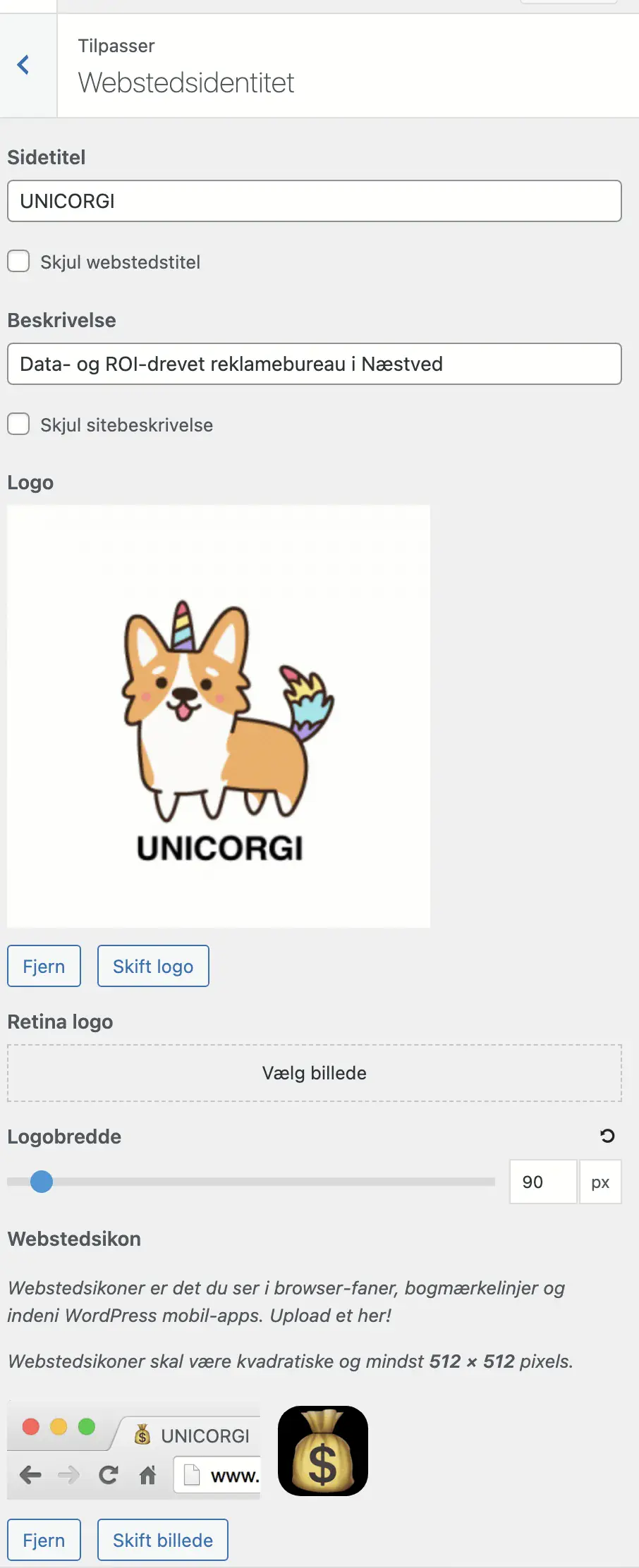 Side identitet for favicons
